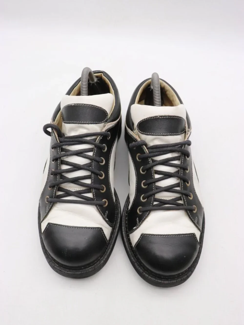 John Fluevog 7th Heaven Angel Men's Size 8.5 Derby Oxfords Black White Lace Up